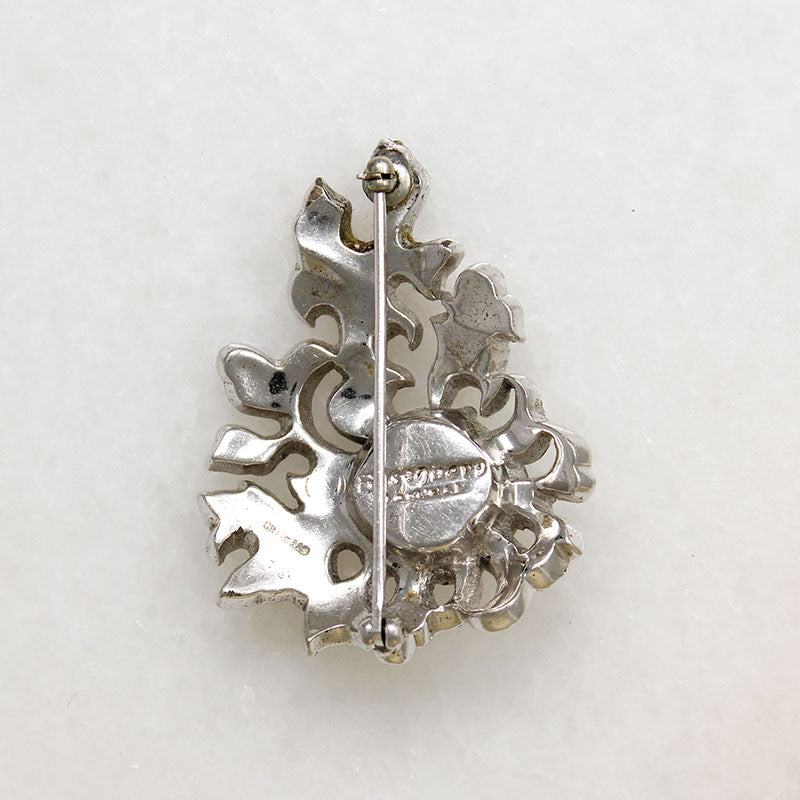 Eisenberg Original Crystal & Sterling Silver Brooch