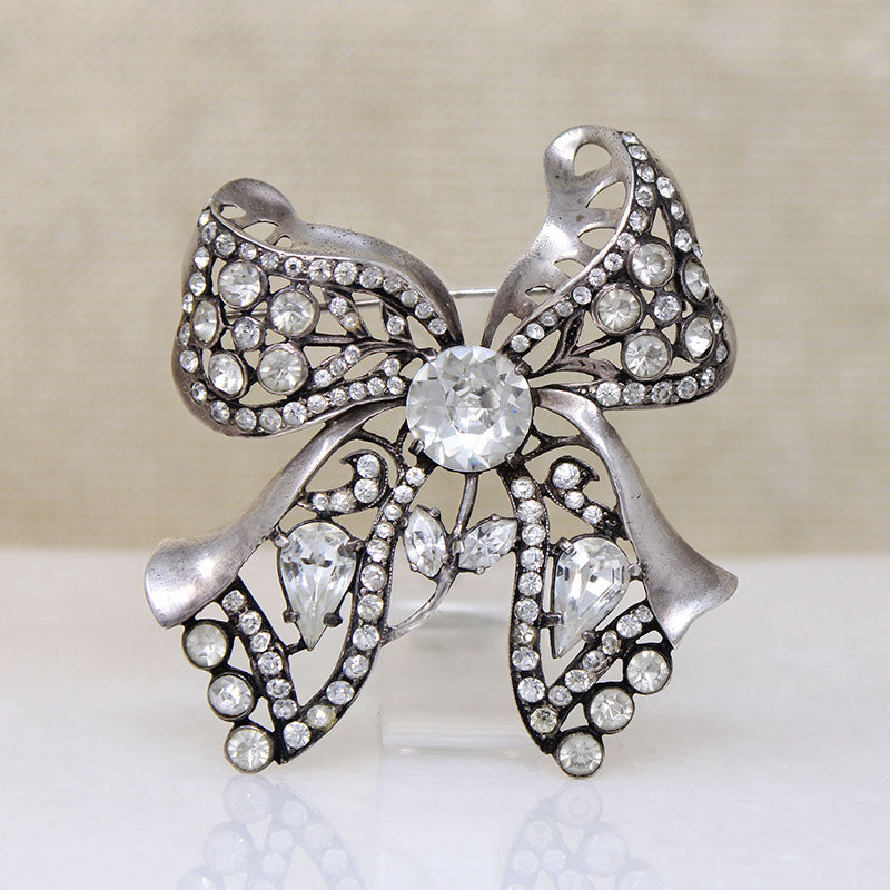 Pert Sterling & Crystal Bow from Eisenberg Originals