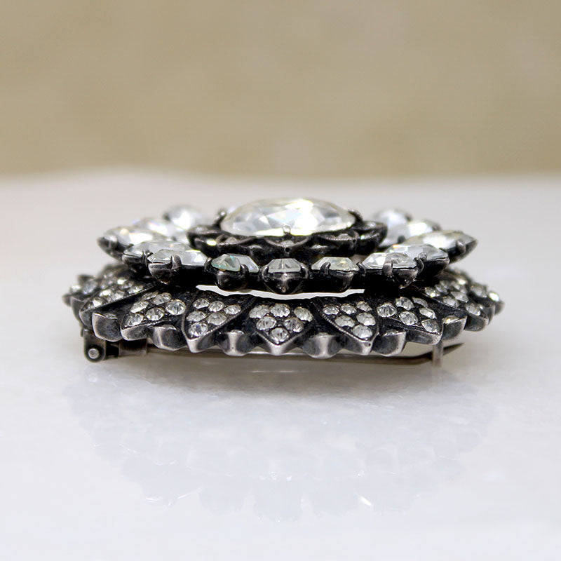 Tiered Sterling & Crystal Eisenberg Original Brooch