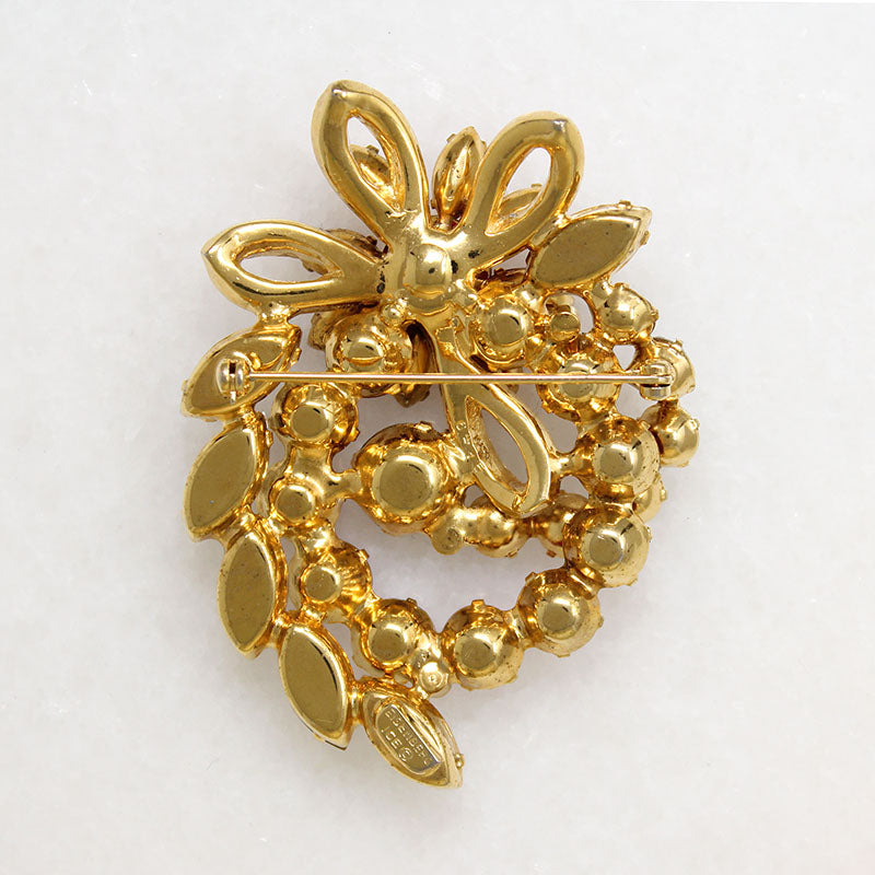 Rare Eisenberg Brooch with Fuchsia & Silver Crystals 