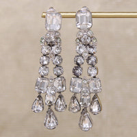 Long Eisenberg Ice Crystal Chandelier Earrings