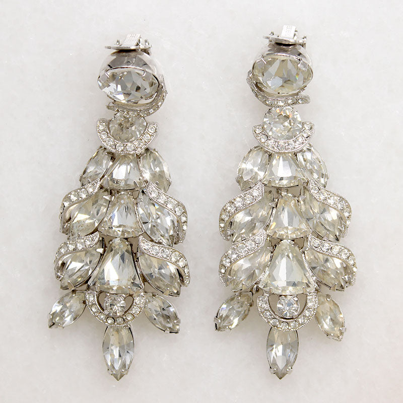 Spectacular Eisenberg Shoulder Duster Crystal Earrings