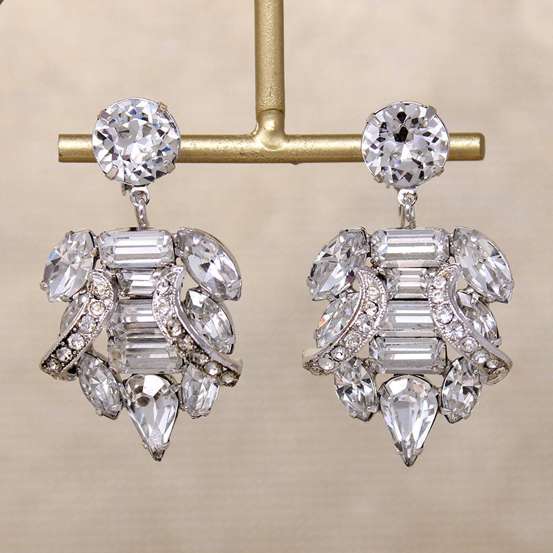 Unusual Crystal Chandelier Earrings by Eisenberg
