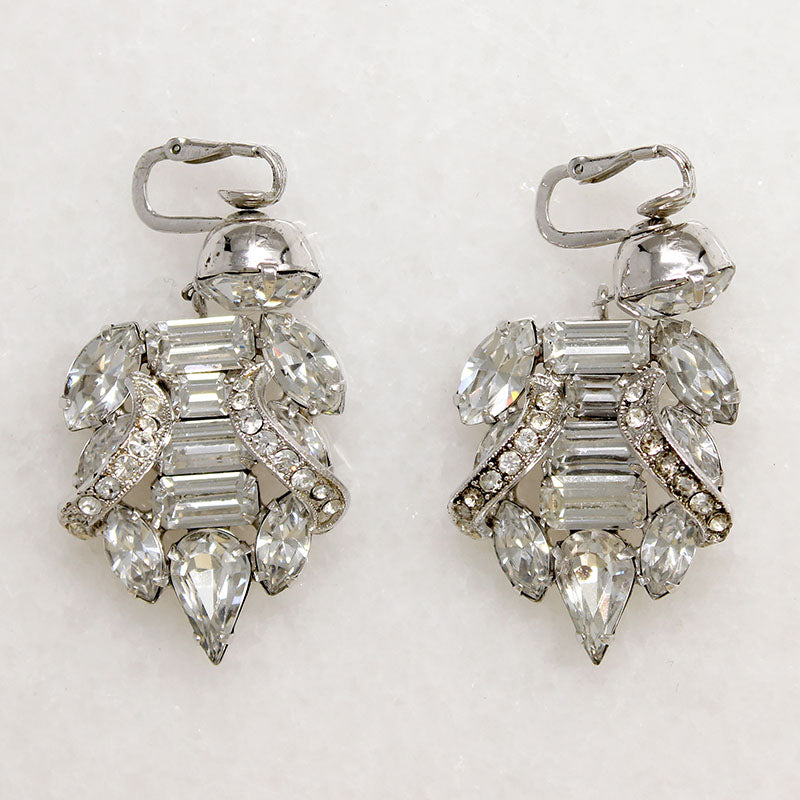 Unusual Crystal Chandelier Earrings by Eisenberg