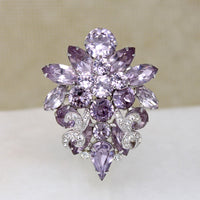 Orchid-Colored Crystal Eisenberg Brooch