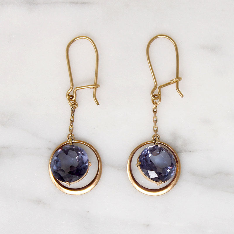 Saucy Synthetic Sapphire Drop Earrings