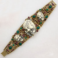 Elaborate Noh Mask Bracelet by Selro