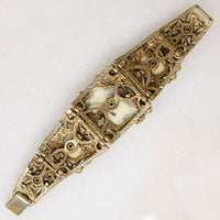 Elaborate Noh Mask Bracelet by Selro