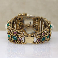 Elaborate Noh Mask Bracelet by Selro