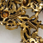 Hollycraft Colorful Rhinestone Freeform Brooch
