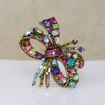 Sassy Jewel-Tone Hollycraft Bow Brooch