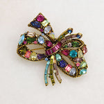 Sassy Jewel-Tone Hollycraft Bow Brooch
