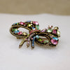Pastel Rhinestone Hollycraft Bow Brooch