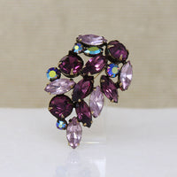 Purple & Lilac Austrian Crystal Brooch by Regency