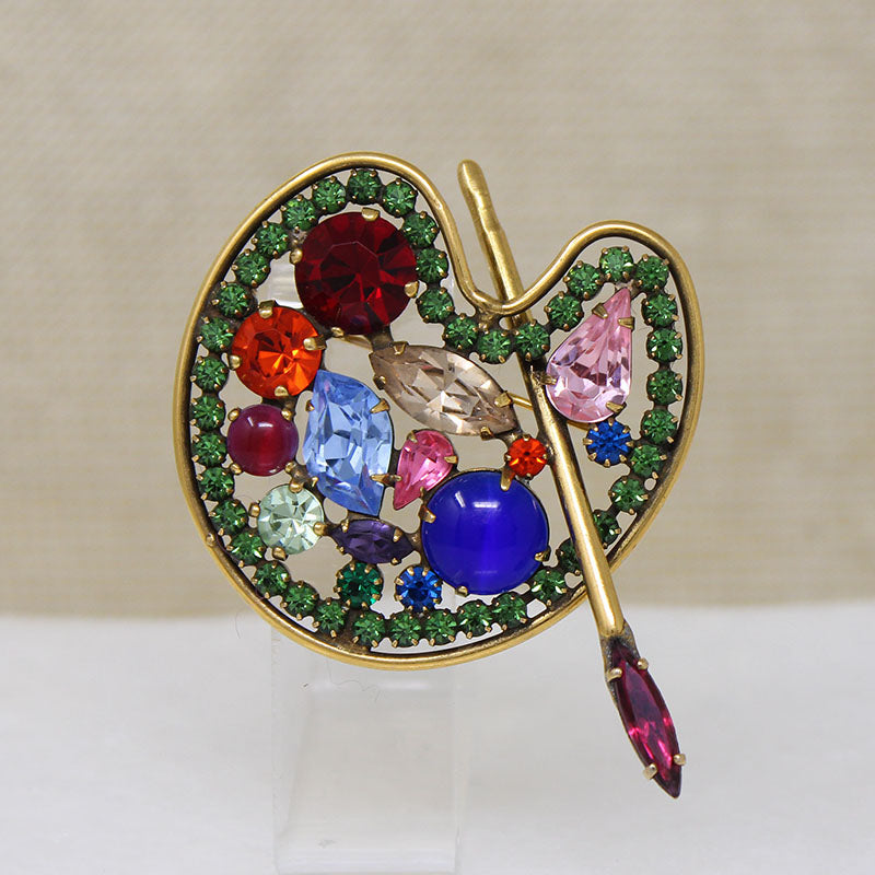 Vibrant Artist's Palette Brooch by Weiss