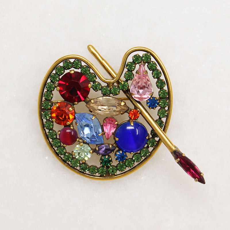 Vibrant Artist's Palette Brooch by Weiss