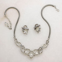 Ethereal Trifari Faux Moonstone Necklace & Earring Set