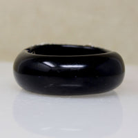 Graphic Black Celluloid & Rhinestone Clamper Bracelet & Earrings