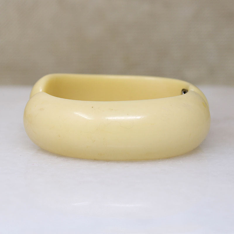 Ivory-Colored Celluloid Clamper Bracelet