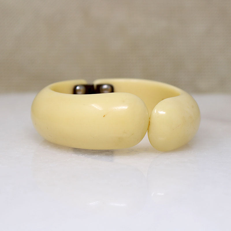 Ivory-Colored Celluloid Clamper Bracelet