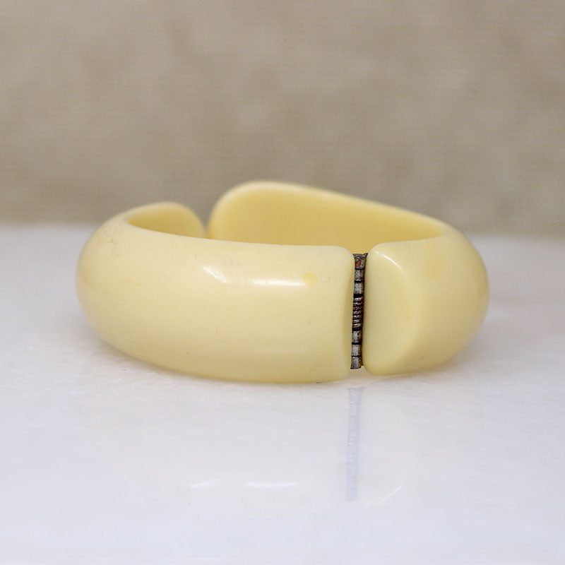 Ivory-Colored Celluloid Clamper Bracelet