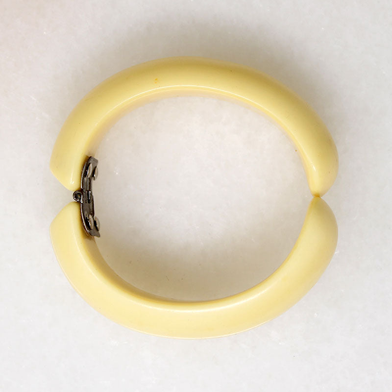 Ivory-Colored Celluloid Clamper Bracelet
