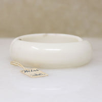 White Celluloid & Rhinestone Clamper Bracelet by Weiss