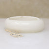 White Celluloid & Rhinestone Clamper Bracelet by Weiss