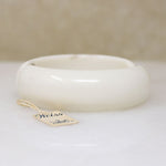 White Celluloid & Rhinestone Clamper Bracelet by Weiss