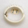White Celluloid & Rhinestone Clamper Bracelet by Weiss