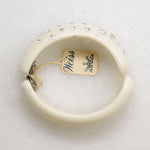 White Celluloid & Rhinestone Clamper Bracelet by Weiss