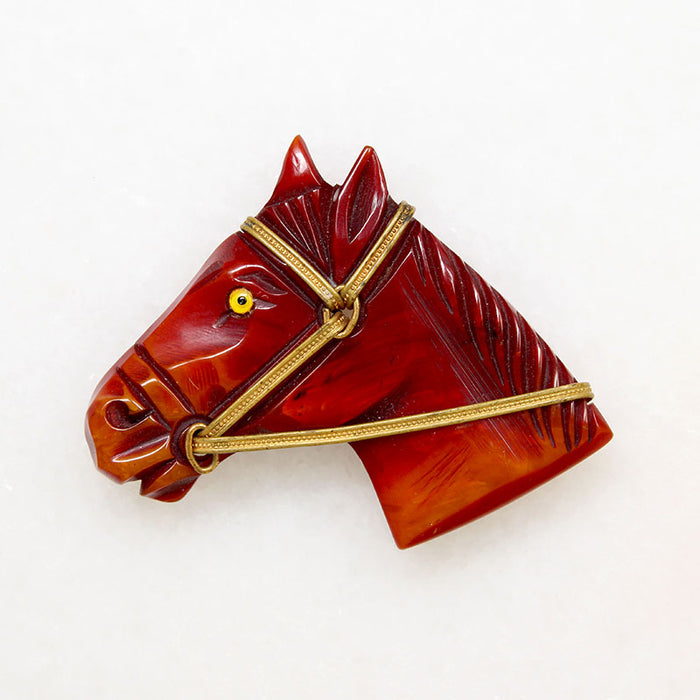 Serene Bakelite Horse Head Brooch
