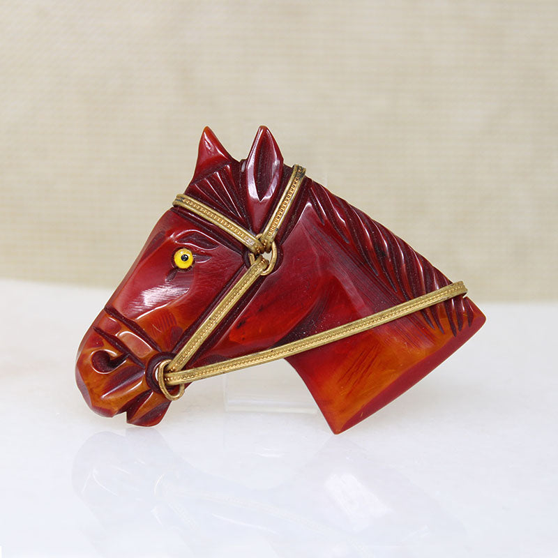 Serene Bakelite Horse Head Brooch