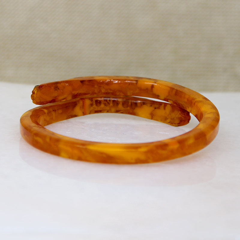 Slinky Art Deco Celluloid & Rhinestone Snake Bangle