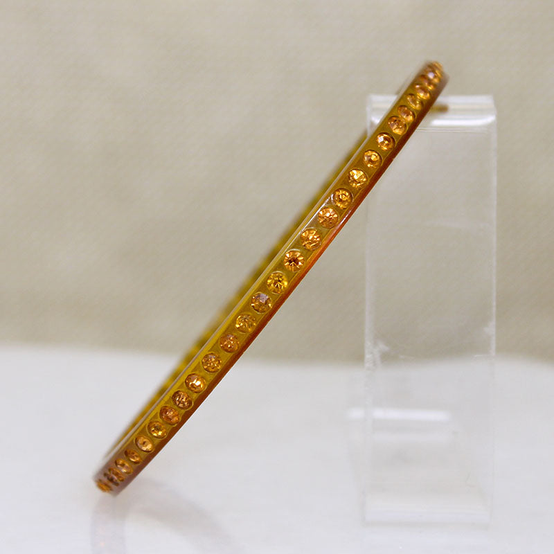 Amber on Amber Celluloid & Rhinestone Art Deco Bangle