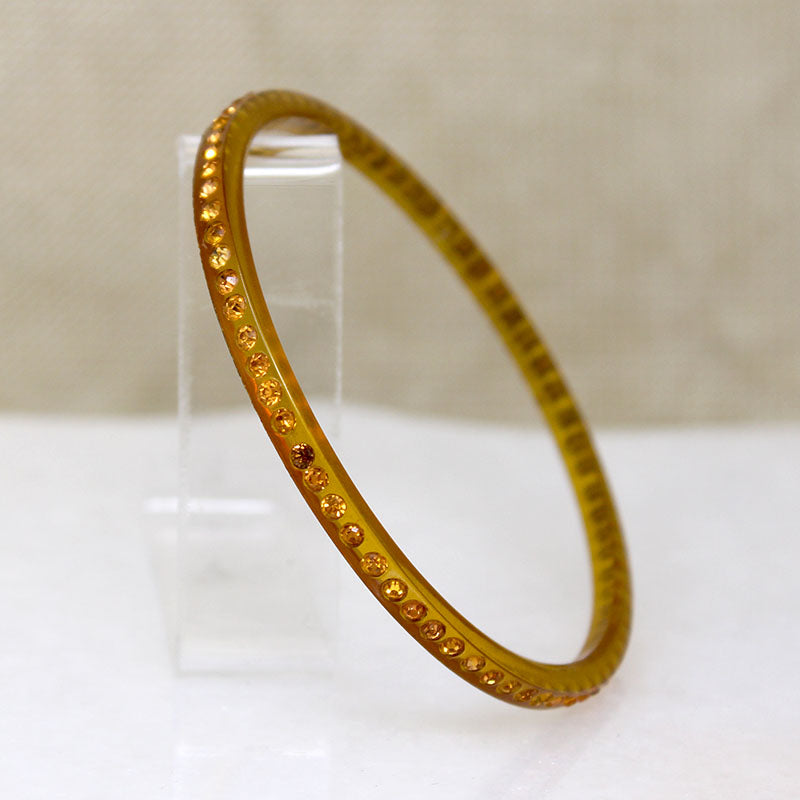 Amber on Amber Celluloid & Rhinestone Art Deco Bangle