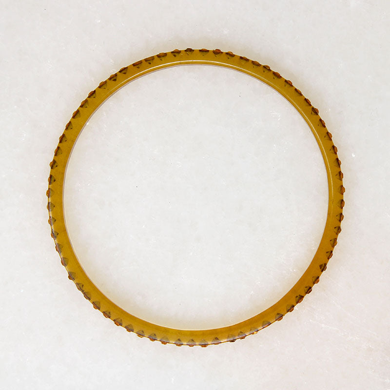 Amber on Amber Celluloid & Rhinestone Art Deco Bangle