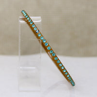 Amber Celluloid & Teal Rhinestone Jazz Age Bangle