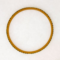 Amber Celluloid & Teal Rhinestone Jazz Age Bangle