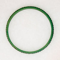 Bright Green Celluloid & Rhinestone Art Deco Bangle
