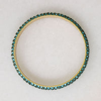 Flirty Teal Celluloid & Rhinestone Flapper Bangle
