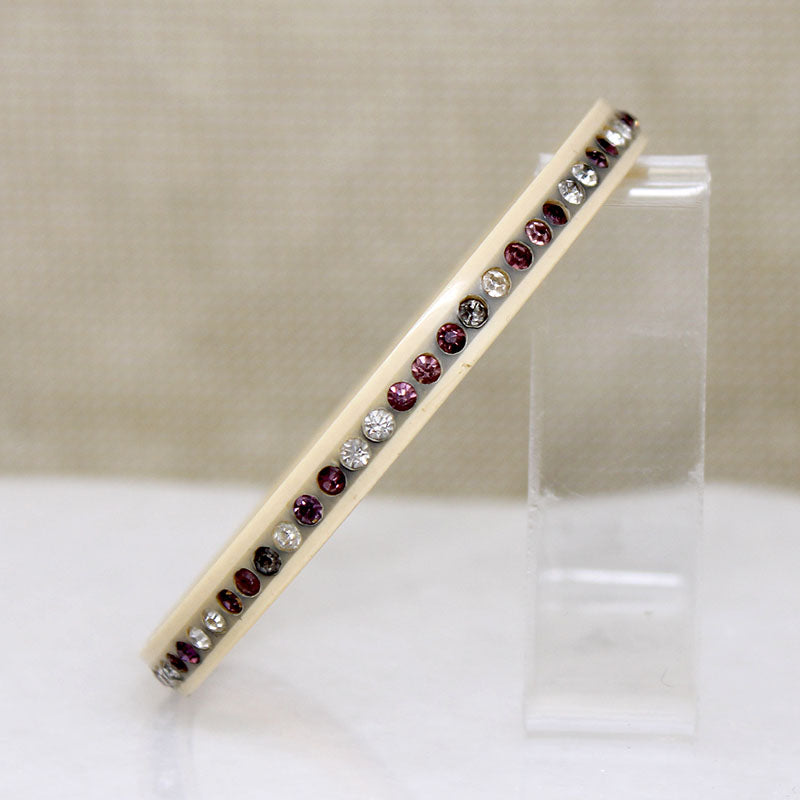 Purple & Gray Rhinestone Celluloid Art Deco Bangle