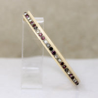Purple & Gray Rhinestone Celluloid Art Deco Bangle