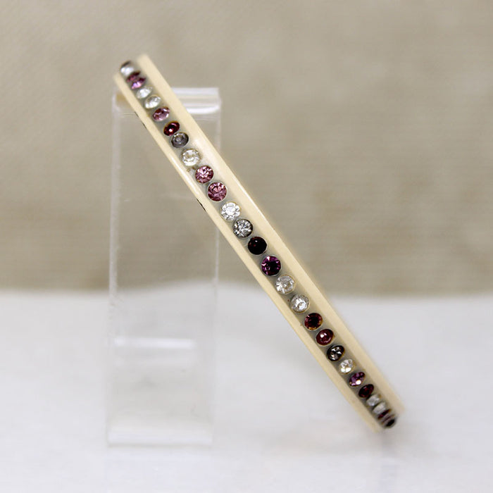 Purple & Gray Rhinestone Celluloid Art Deco Bangle