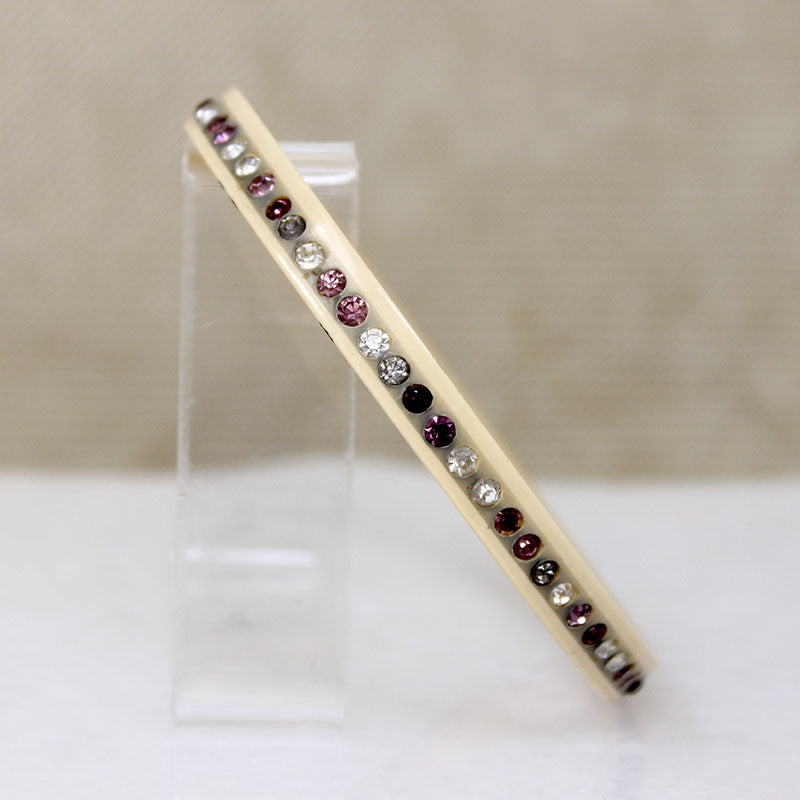Purple & Gray Rhinestone Celluloid Art Deco Bangle