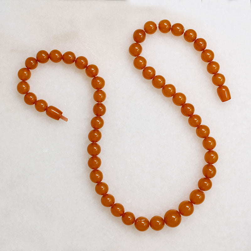 Glossy Graduated Butterscotch Amber Bead Necklace