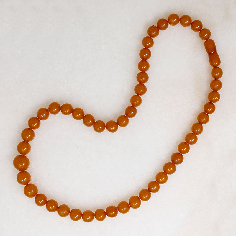 Glossy Graduated Butterscotch Amber Bead Necklace