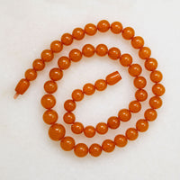 Glossy Graduated Butterscotch Amber Bead Necklace