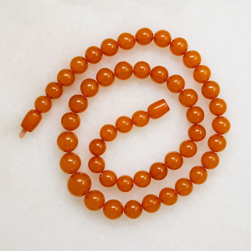 Glossy Graduated Butterscotch Amber Bead Necklace