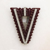 World War II Bakelite & Rhinestone Victory Clip